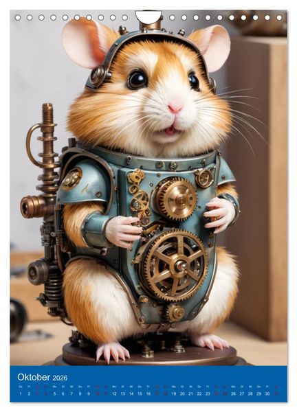Produktbild: Roboter-Hamster - niedliche kleine Roboter (Wandkalender 2026 DIN A4 hoch), CALVENDO Monatskalender