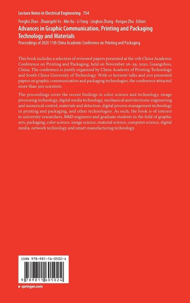Produktbild: Advances in Graphic Communication, Printing and Packaging Technology and Materials