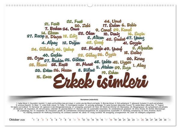 Produktbild: Kultur-Sprachkalender T&uuml;rkisch-Deutsch (hochwertiger Premium Wandkalender 2026 DIN A2 quer), Kunstdruck in Hochglanz