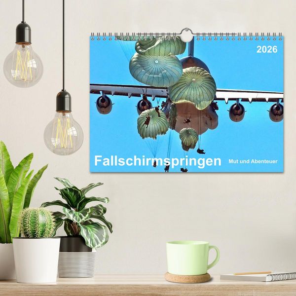 Produktbild: Fallschirmspringen - Mut und Abenteuer (Wandkalender 2026 DIN A4 quer), CALVENDO Monatskalender