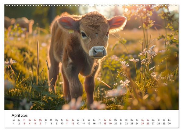 Produktbild: Weidengl&uuml;ck: Ein Jahr unter K&uuml;hen (Wandkalender 2026 DIN A2 quer), CALVENDO Monatskalender