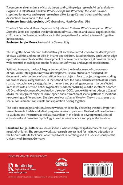 Produktbild: Visual and Motor Cognition in Infants and Children