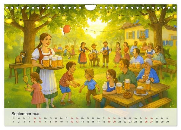 Produktbild: Bayrische Wimmelbilder - Wo Heimat lebendig wird (Wandkalender 2026 DIN A4 quer), CALVENDO Monatskalender