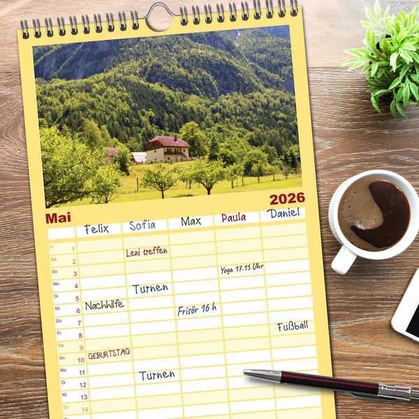 Produktbild: Familienplaner 2026 - Slowenien - Triglav Nationalpark mit 5 Spalten (Wandkalender, 21 x 45 cm) CALVENDO