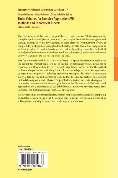 Produktbild: Finite Volumes for Complex Applications VII-Methods and Theoretical Aspects