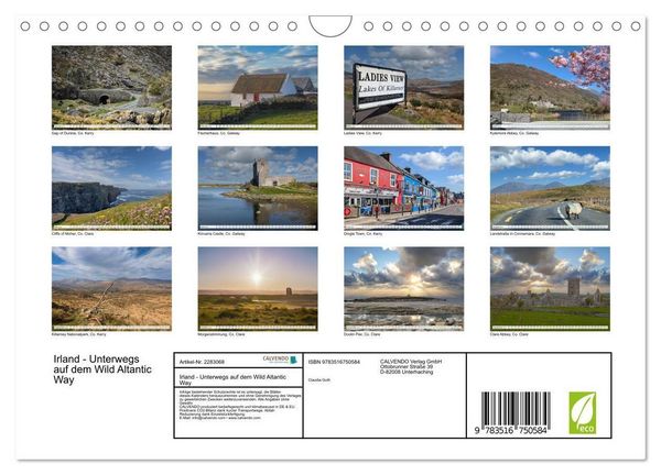 Produktbild: Irland - Unterwegs auf dem Wild Altantic Way (Wandkalender 2027 DIN A4 quer), CALVENDO Monatskalender