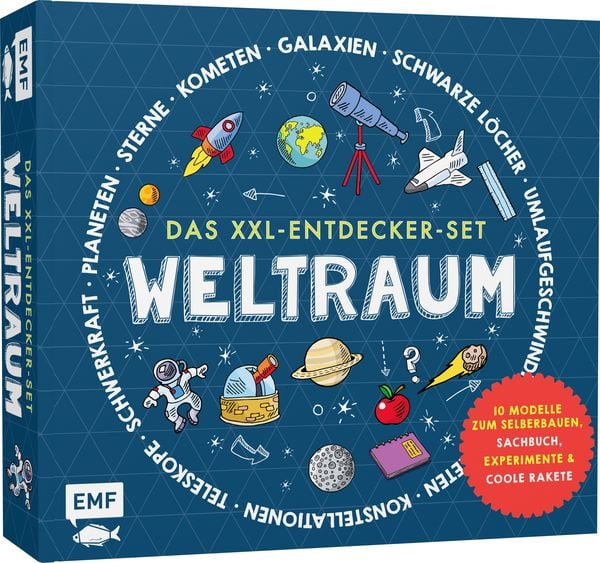 Das XXL-Entdecker-Set – Weltraum: Mit 10 Modellen zum Selberbauen, Sachbuch, Experimenten und cooler Rakete