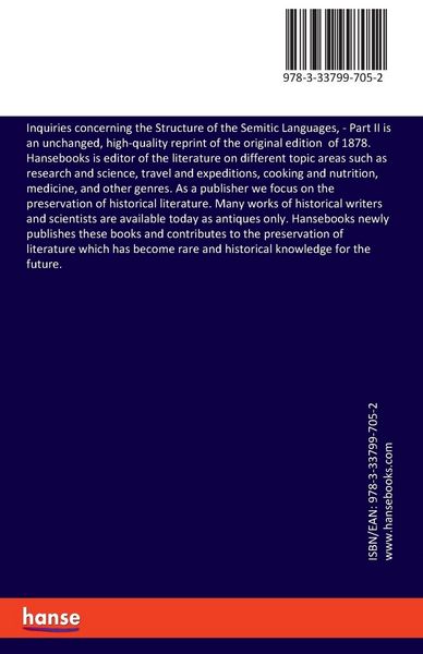 Produktbild: Inquiries concerning the Structure of the Semitic Languages,