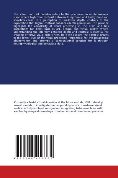 Produktbild: The neurophysiology of a contrast paradox in stereovision
