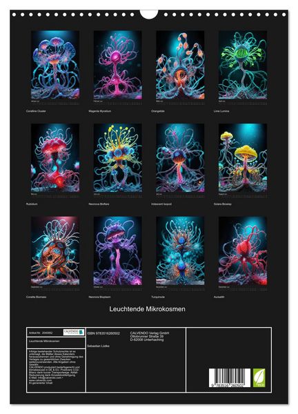 Produktbild: Leuchtende Mikrokosmen (Wandkalender 2026 DIN A3 hoch), CALVENDO Monatskalender