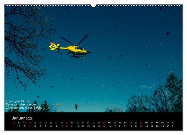Produktbild: Hubschrauber im Einsatz (hochwertiger Premium Wandkalender 2026 DIN A2 quer), Kunstdruck in Hochglanz