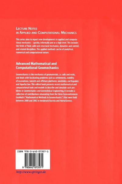 Produktbild: Advanced Mathematical and Computational Geomechanics