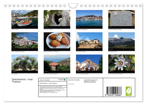 Produktbild: Griechenland - Insel Thassos (Wandkalender 2026 DIN A4 quer), CALVENDO Monatskalender