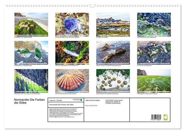 Produktbild: Normandie Die Farben der Ebbe (Wandkalender 2026 DIN A2 quer), CALVENDO Monatskalender