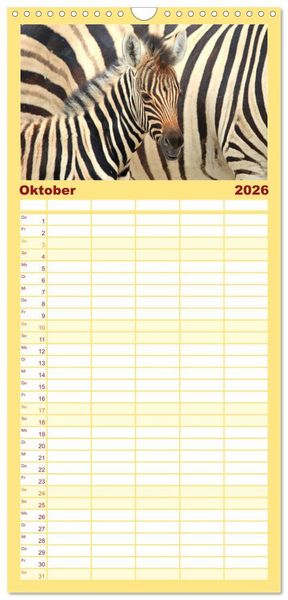 Produktbild: Familienplaner 2026 - Wildes Kinderzimmer - Tierkinder in Afrika mit 5 Spalten (Wandkalender, 21 x 45 cm) CALVENDO