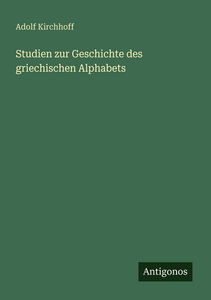 Produktbild: Studien zur Geschichte des griechischen Alphabets
