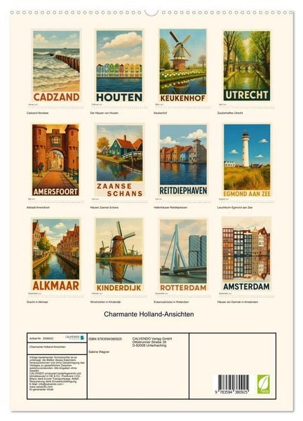 Produktbild: Charmante Holland-Ansichten (hochwertiger Premium Wandkalender 2027 DIN A2 hoch), Kunstdruck in Hochglanz