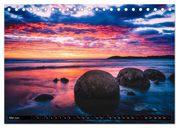 Produktbild: Neuseeland - Die sch&ouml;nsten Orte der Nord- und S&uuml;dinsel (Tischkalender 2026 DIN A5 quer), CALVENDO Monatskalender