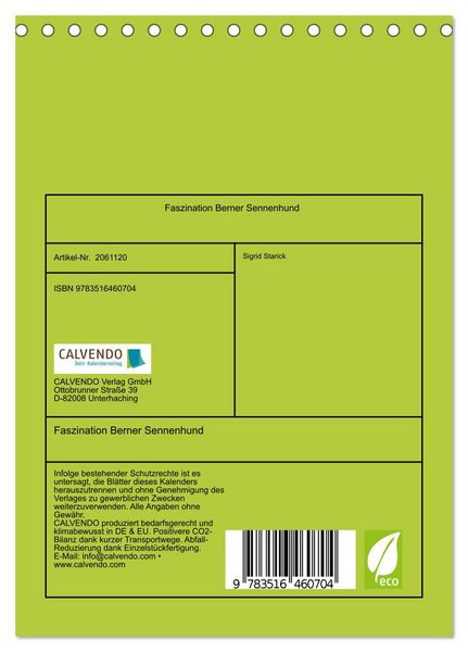 Produktbild: Faszination Berner Sennenhund (Tischkalender 2026 DIN A5 hoch), CALVENDO Monatskalender