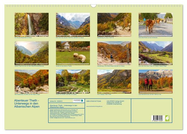 Produktbild: Abenteuer Theth - Unterwegs in den Albanischen Alpen (Wandkalender 2027 DIN A2 quer), CALVENDO Monatskalender