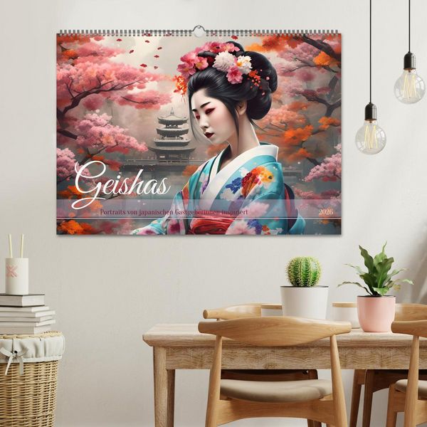 Produktbild: Geishas Portraits von japanischen Gastgeberinnen inspiriert (Wandkalender 2026 DIN A2 quer), CALVENDO Monatskalender