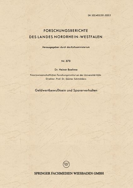 Produktbild: Geldwertbewu&szlig;tsein und Sparerverhalten