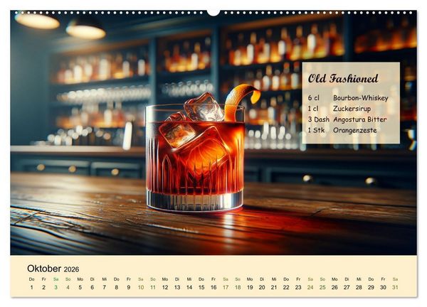 Produktbild: Cocktail-Klassiker (hochwertiger Premium Wandkalender 2026 DIN A2 quer), Kunstdruck in Hochglanz