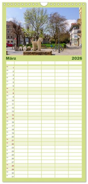 Produktbild: Familienplaner 2026 - Unterwegs in Pirna mit 5 Spalten (Wandkalender, 21 x 45 cm) CALVENDO