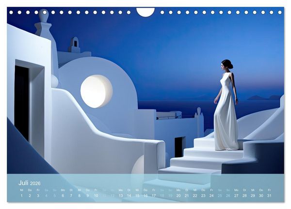 Produktbild: Santorini, Griechenland -Romatische Abendstimmung- (Wandkalender 2026 DIN A4 quer), CALVENDO Monatskalender