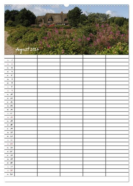 Produktbild: Familienplaner - Sylt (Wandkalender 2026 DIN A2 hoch), CALVENDO Monatskalender