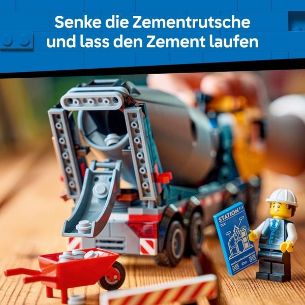 Produktbild: LEGO City 60478 Betonmischer, Spielzeug mit 3 Minifiguren f&uuml;r Kinder