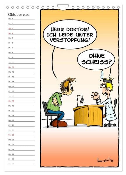 Produktbild: Trumix Cartoons - Autsch, das tut weh! (Wandkalender 2026 DIN A4 hoch), CALVENDO Monatskalender