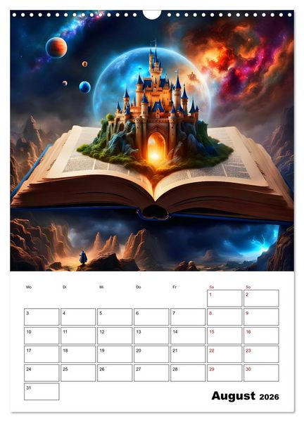 Produktbild: Magische surreale Buchwelten (Wandkalender 2026 DIN A3 hoch), CALVENDO Monatskalender