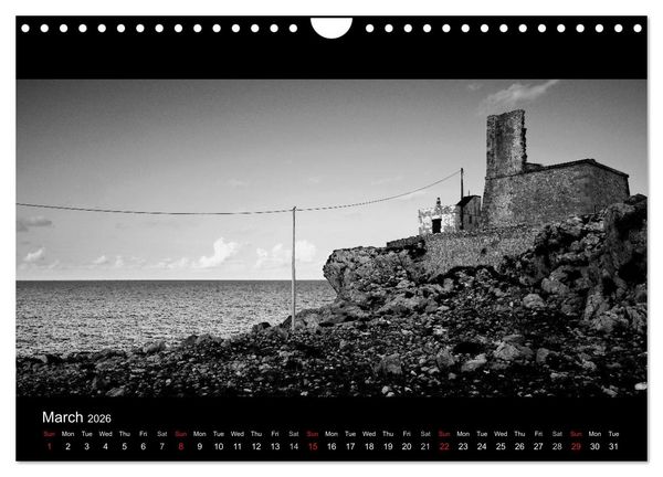 Produktbild: Black and White Sicily (Wall Calendar 2026 DIN A4 landscape), CALVENDO 12 Month Wall Calendar
