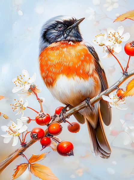 Produktbild: CALVENDO Puzzle Einheimischer Singvogel Gartenrotschwanz Malerei | 2000 Teile Lege-Gr&ouml;&szlig;e 90x67cm Foto-Puzzle f&uuml;r gl&uuml;ckliche Stunden