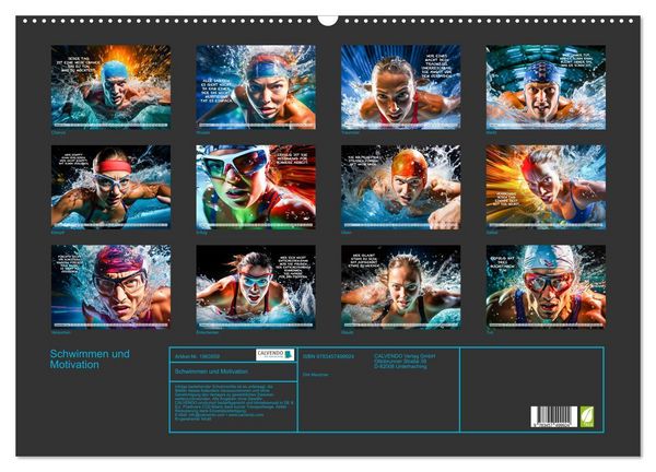 Produktbild: Schwimmen und Motivation (Wandkalender 2026 DIN A2 quer), CALVENDO Monatskalender