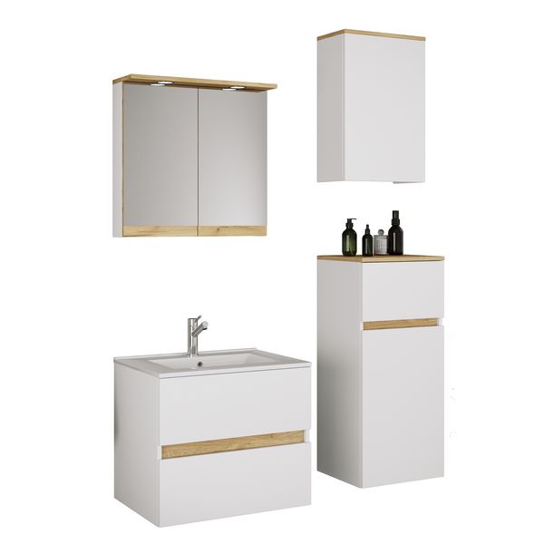 Produktbild: 5 tlg. Badm&ouml;bel-Set mit Waschbecken Cosila-I 61 cm
