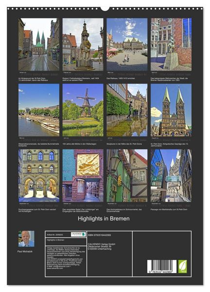 Produktbild: Highlights in Bremen (hochwertiger Premium Wandkalender 2026 DIN A2 hoch), Kunstdruck in Hochglanz