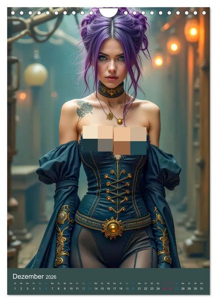 Produktbild: Steampunk Noir (Wandkalender 2026 DIN A4 hoch), CALVENDO Monatskalender