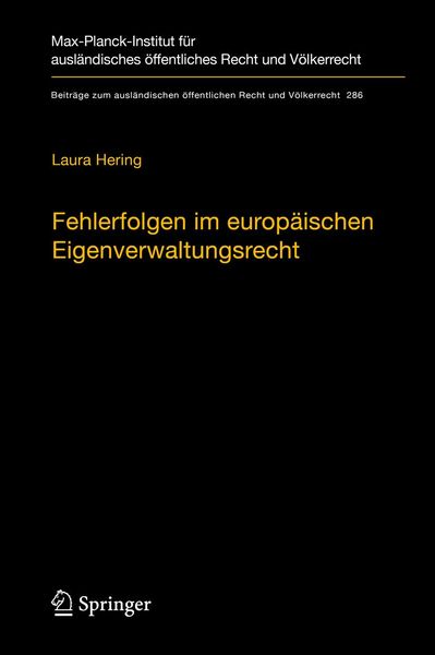 Produktbild: Fehlerfolgen im europ&auml;ischen Eigenverwaltungsrecht