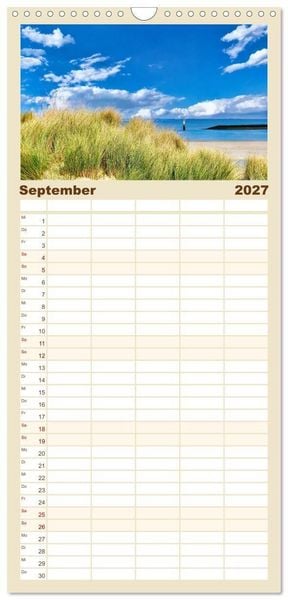 Produktbild: Familienplaner 2027 - Magische K&uuml;ste Zeeland mit 5 Spalten (Wandkalender, 21 x 45 cm) CALVENDO