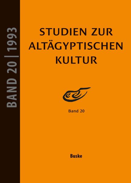 Produktbild: Studien zur Alt&auml;gyptischen Kultur Band 20