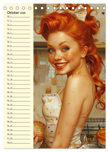 Produktbild: Schatz, ich hab gekocht! Sexy-lustige Pin-up-Girls in der K&uuml;che (Tischkalender 2026 DIN A5 hoch), CALVENDO Monatskalender