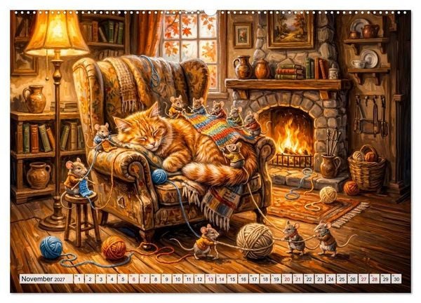 Produktbild: Katze und M&auml;use - Humorvolle Tiergeschichten (Wandkalender 2027 DIN A2 quer), CALVENDO Monatskalender