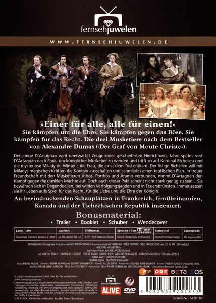 Produktbild: Die drei Musketiere - Der komplette Zweiteiler (Fernsehjuwelen)