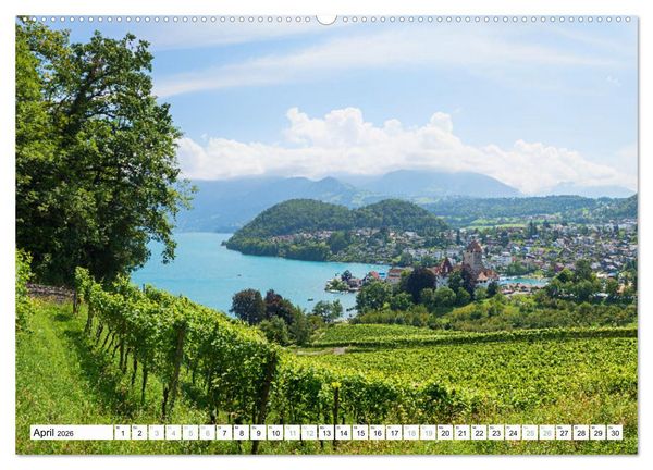 Produktbild: Faszination Berner Oberland - Thuner- und Brienzersee (hochwertiger Premium Wandkalender 2026 DIN A2 quer), Kunstdruck in Hochglanz