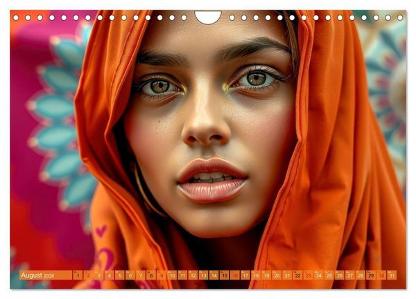 Produktbild: Farbenfrohe Portraits (Wandkalender 2026 DIN A4 quer), CALVENDO Monatskalender