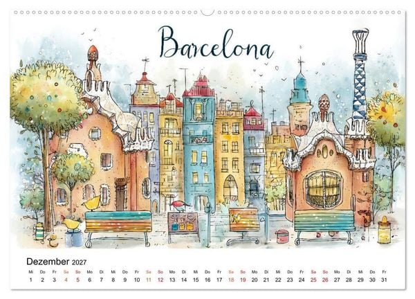 Produktbild: St&auml;dte - Weltreise in Bunt (hochwertiger Premium Wandkalender 2027 DIN A2 quer), Kunstdruck in Hochglanz