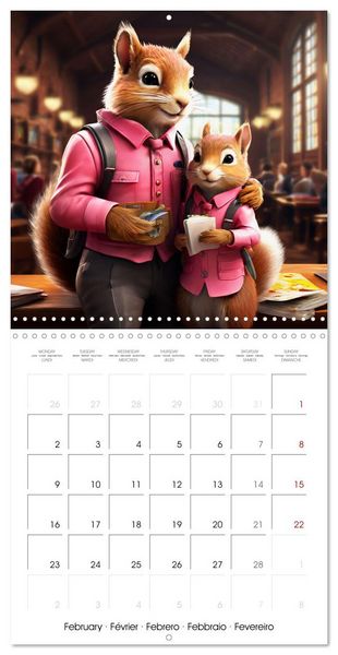 Produktbild: Squirrels Monthly Calendar (Wall Calendar 2026 12 &times; 12 Inch) CALVENDO 12 Month Wall Calendar