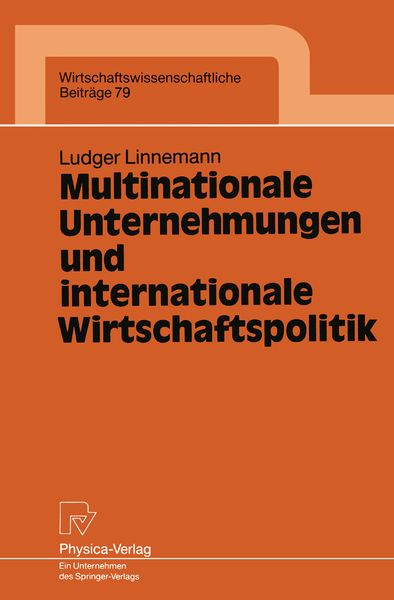 Produktbild: Multinationale Unternehmungen und internationale Wirtschaftspolitik